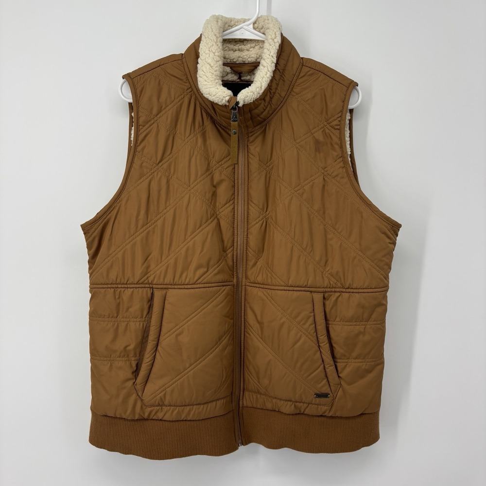 Prana Elsa Vest Camel Brown‎ Sherpa Lined Womens XL Outdoor Travel